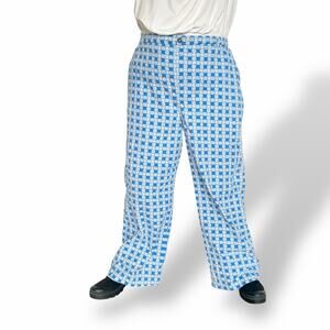 Target Wild Fable blue checkered floral print pull on pants size XXL